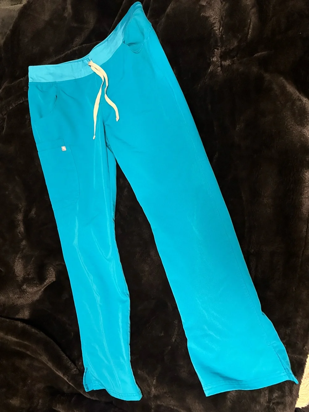 FIGS Kade Cargo Scrub Pants TEAL Women's Sz LARGE